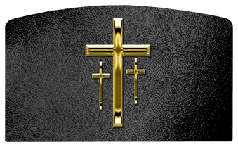 DACRO-517-GD-SH-BK Gold 3 Crosses Shimmer Black